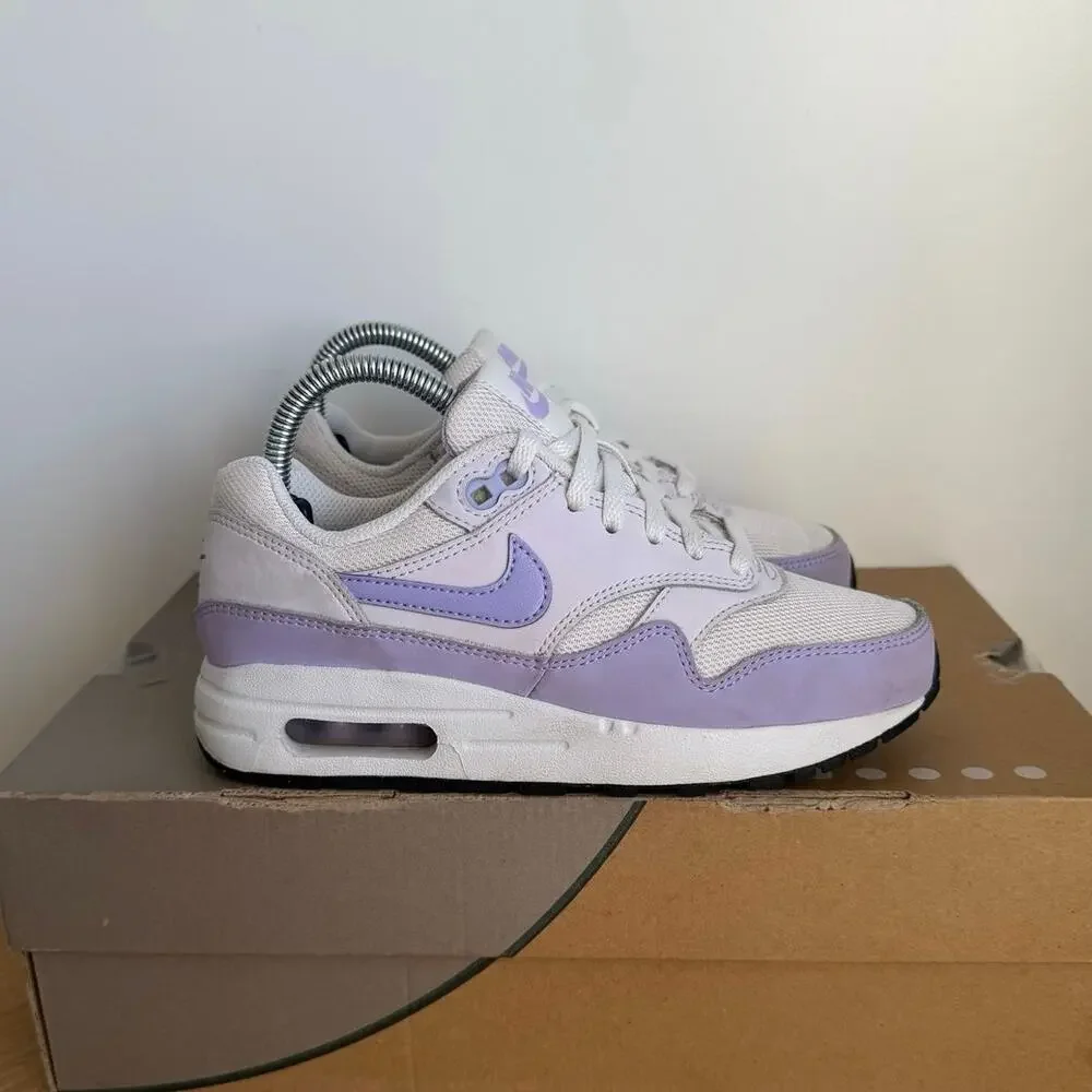 Nike Air Max 1 ‘White/Purple’ Kids Sneakers- SZ 2 Y
